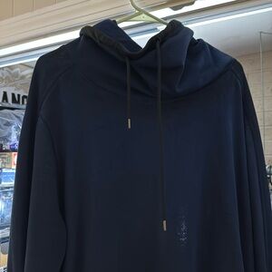Men’s Guess dark blue pullover with a drawstring turtleneck collar